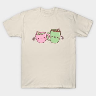 Cute Pink and Green Teacup Funny Best Friends T-Shirt